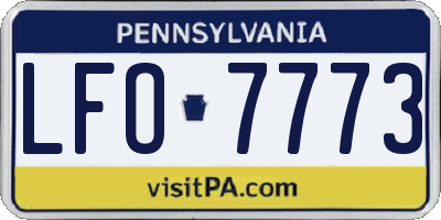 PA license plate LFO7773