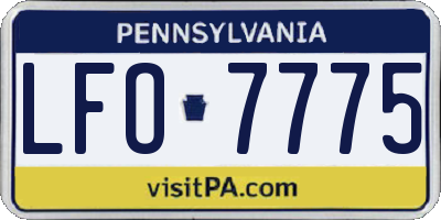 PA license plate LFO7775