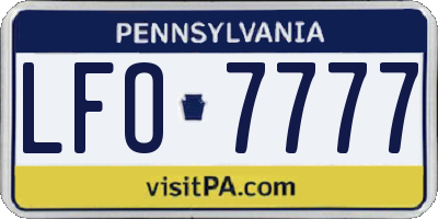 PA license plate LFO7777