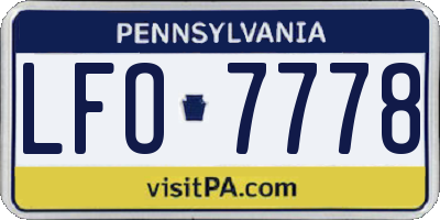 PA license plate LFO7778