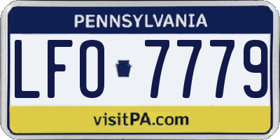 PA license plate LFO7779