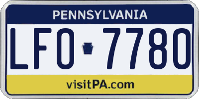 PA license plate LFO7780