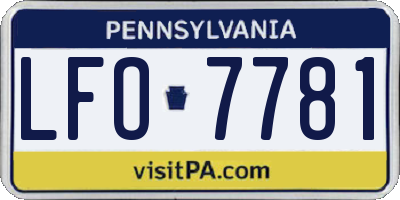 PA license plate LFO7781