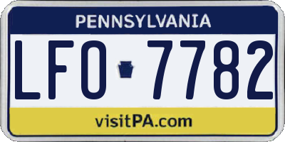 PA license plate LFO7782
