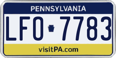 PA license plate LFO7783