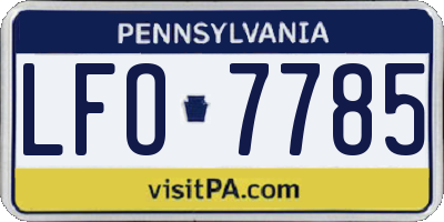 PA license plate LFO7785