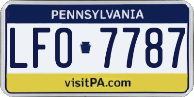 PA license plate LFO7787