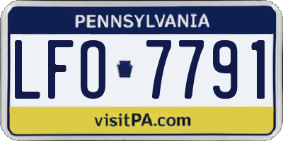 PA license plate LFO7791