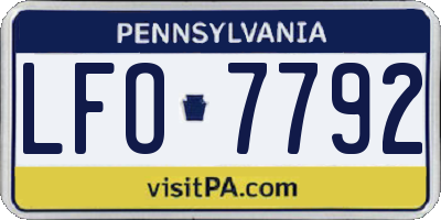 PA license plate LFO7792