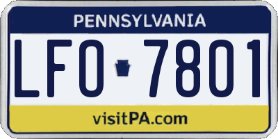 PA license plate LFO7801