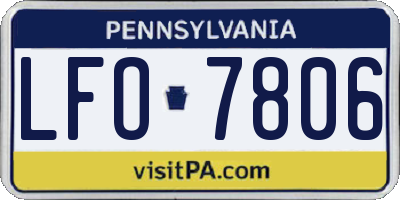 PA license plate LFO7806