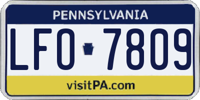 PA license plate LFO7809
