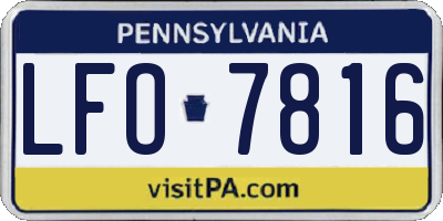 PA license plate LFO7816