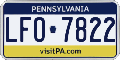 PA license plate LFO7822
