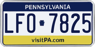 PA license plate LFO7825