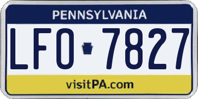 PA license plate LFO7827
