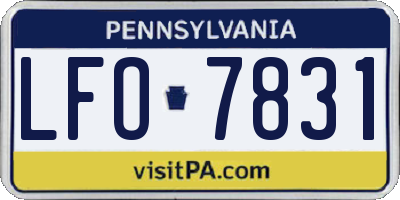 PA license plate LFO7831
