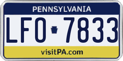 PA license plate LFO7833
