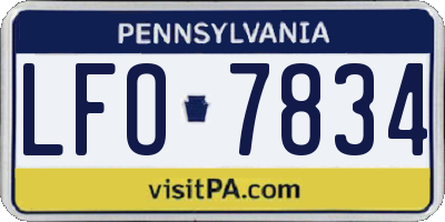 PA license plate LFO7834