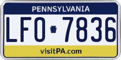 PA license plate LFO7836