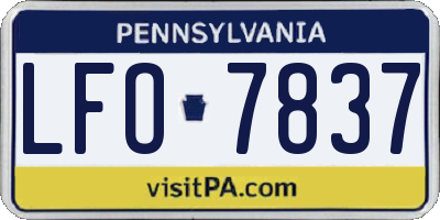 PA license plate LFO7837