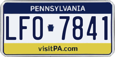 PA license plate LFO7841