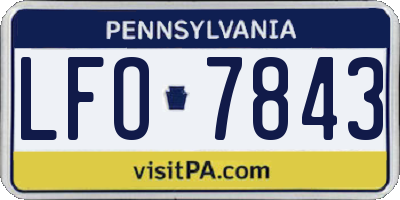 PA license plate LFO7843