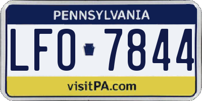 PA license plate LFO7844