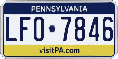 PA license plate LFO7846