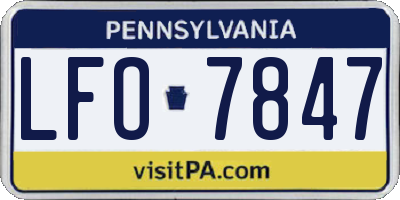 PA license plate LFO7847