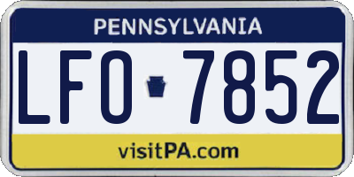PA license plate LFO7852
