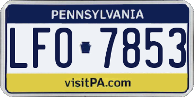 PA license plate LFO7853