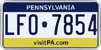 PA license plate LFO7854