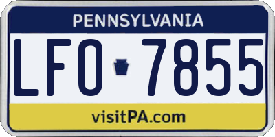PA license plate LFO7855