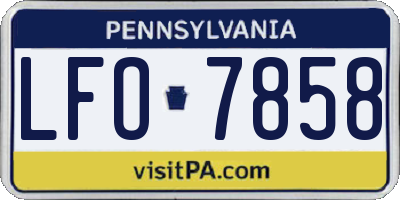 PA license plate LFO7858