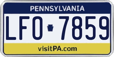 PA license plate LFO7859