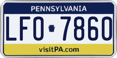 PA license plate LFO7860