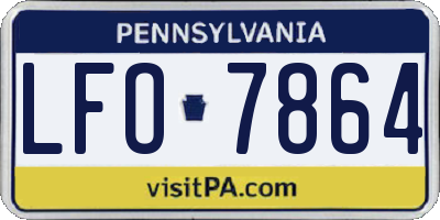 PA license plate LFO7864