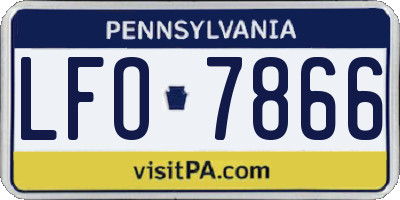 PA license plate LFO7866