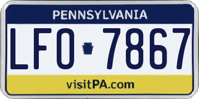 PA license plate LFO7867