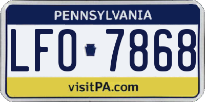 PA license plate LFO7868