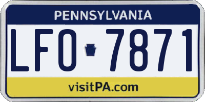 PA license plate LFO7871