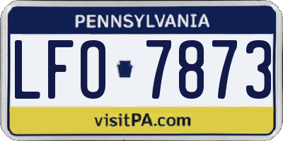 PA license plate LFO7873