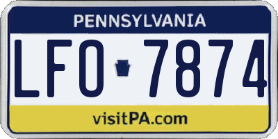 PA license plate LFO7874