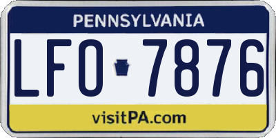 PA license plate LFO7876