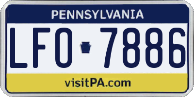 PA license plate LFO7886