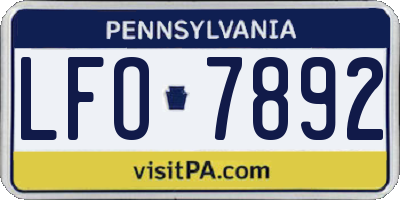 PA license plate LFO7892