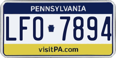 PA license plate LFO7894