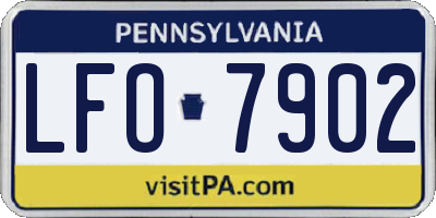 PA license plate LFO7902