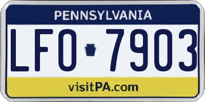 PA license plate LFO7903